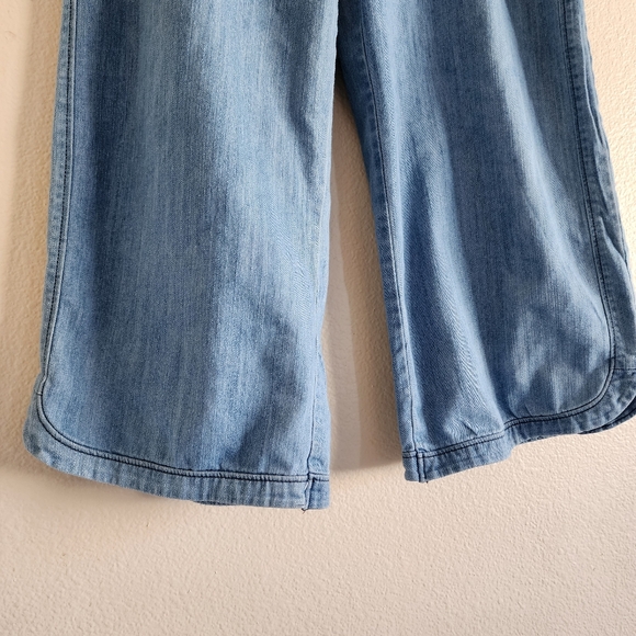 Three Bird Nest Women's Chambray Wide Leg Pants L Drawstring Waist Pull On Blue - Picture 6 of 7